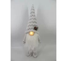 Новорічна м'яка іграшка Novogod'ko Гном білий 60см LED ніс (974626)