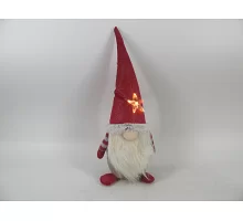 Новогодняя мягкая игрушка Novogod'ko Гном в красном 37см LED звезда (974624)