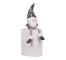Новорічна м'яка іграшка Novogod'ko Гном срібна паєтка 45см сидить (973732)