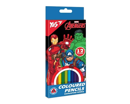 Олівці кольорові YES 12 кол. Marvel Avengers (290664)