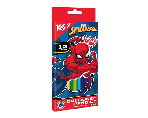Карандаши цветные YES 12 цв. Marvel Spiderman (290667)