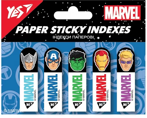 Индексы бумажные YES Marvel Avengers 50x15мм 100шт (5x20) (170311)