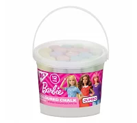 Мел цветной YES Barbie 12 шт JUMBO в ведре (400454)