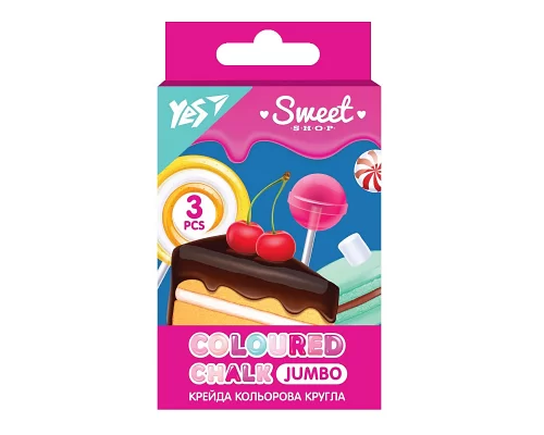 Мел цветной YES Sweet Cream 3 шт JUMBO (400459)