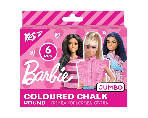 Крейда кольорова YES Barbie 6 шт JUMBO (400463)