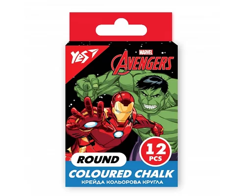 Крейда YES Marvel Avengers кольорова кругла 12 шт (400475)