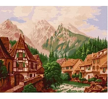 Картина за номерами Містечко в горах ©Сергій Лобач Ідейка 40х50 (KHO2880)