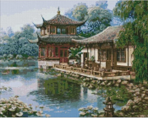 Алмазная мозаика Китайский домик ©Сергей Лобач Идейка 40х50 на подрамнике (AMO7342)