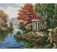 Алмазна мозаїка Альтанка біля річки ©Сергій Лобач Ідейка 40х50 на підрамнику (AMO7339)