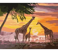 Картина за номерами Сім'я жирафів ©ArtAlekhina Ідейка 40х50 (KHO4353)