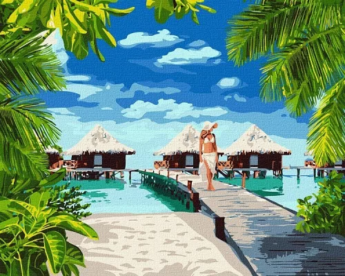 Картина за номерами Відпочинок на Мальдівах 40х50 Идейка (KHO4764)