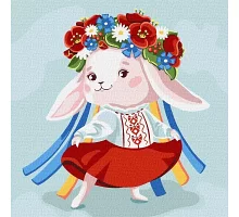 Картина за номерами патріотична Зайка-україночка ©Катерина Валерьїва 30х30 Ідейка (KHO2401)
