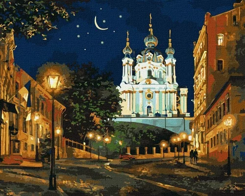 Картина по номерам Вечерний Киев ©Сергей Брандт 40х50 Идейка (KHO2160)
