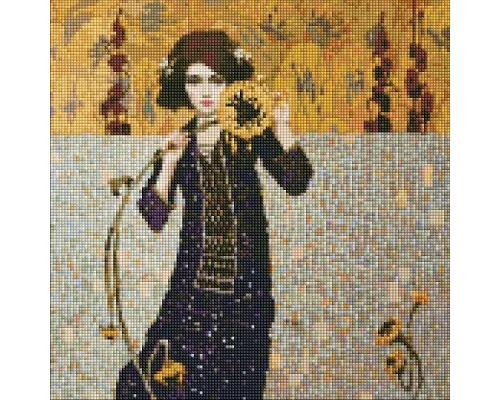 Алмазна мозаїка Дівчина з соняшником ©tolstukhin artem 40х40 Ідейка (AMO7383)