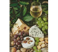 Алмазна мозаїка Біле вино із сиром 30х40 Ідейка (AMO7378)