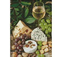 Алмазная мозаика Белое вино с сыром 30х40 Идейка (AMO7378)