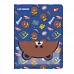 Папка на 20 файлов А4 YES Line Friends. Brown с карманом (492109)