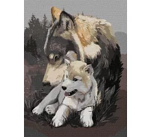 Картина по номерам Волчья нежность Идейка 30х40 (KHO4385)