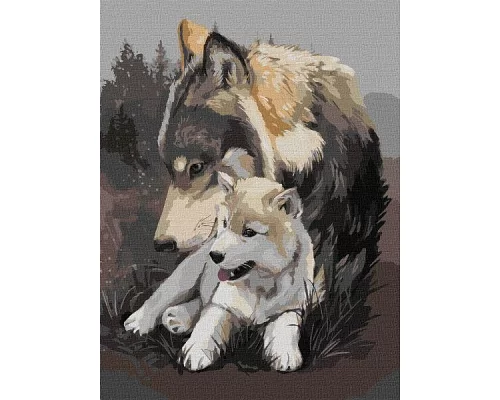 Картина по номерам Волчья нежность Идейка 30х40 (KHO4385)