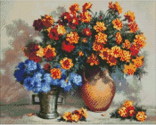 Алмазна мозаїка Квіткові обійми ©Валентина Баранюк Ідейка 40х50 (AMO7406)