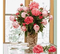 Картина по номерам Любимые розовые пионы ©Ira Volkova Идейка 50х50 (KHO3201)