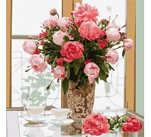 Картина по номерам Любимые розовые пионы ©Ira Volkova Идейка 50х50 (KHO3201)