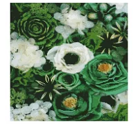 Алмазна мозаїка Зелені відтінки квітів 50х50 см Strateg (GA0001)