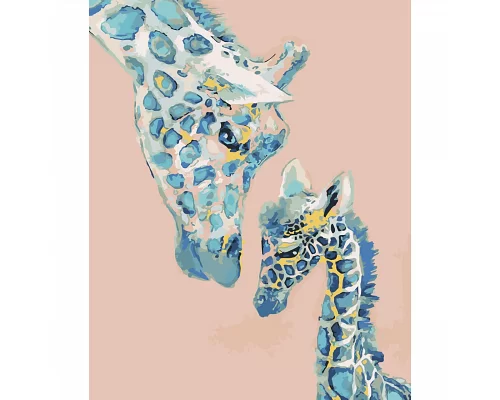 Картина за номерами Маленький жираф з мамою розміром 40х50 см Strateg (SY6024)