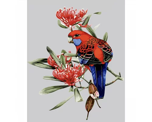 Картина за номерами Папуга у квітах розміром 40х50 см Strateg (SY6035)