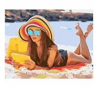 Картина за номерами Дівчина на піску розміром 40х50 см Strateg (SY6340)