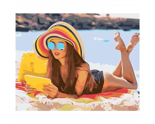 Картина за номерами Дівчина на піску розміром 40х50 см Strateg (SY6340)