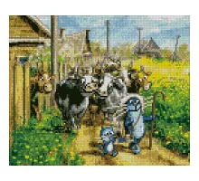 Алмазна мозаїка Веселі пастушки 30х40 см Strateg (HX090)