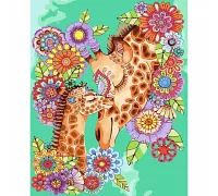 Картина за номерами Мати жираф та жирафеня розміром 30х40 см Strateg (SS-6450)