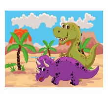 Картина за номерами Динозаврики у пустелі розміром 30х40 см Strateg (SS-6454)