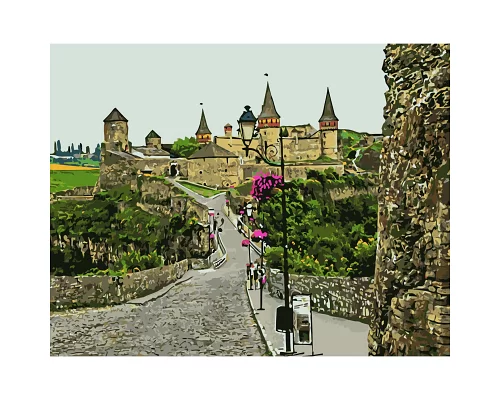 Картина за номерами Замок Кам'янець-Подільського розміром 40х50 см Strateg (SY6548)