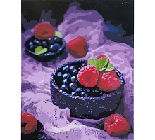 Картина за номерами Смачні ягоди з лаком та рівнем розміром 40х50 см Strateg (SY6825)