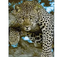 Картина за номерами Войовничий леопард з лаком та рівнем розміром 40х50 см Strateg (SY6881)