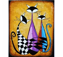 Картина за номерами Три котики з лаком та рівнем розміром 40х50 см Strateg (SY6919)