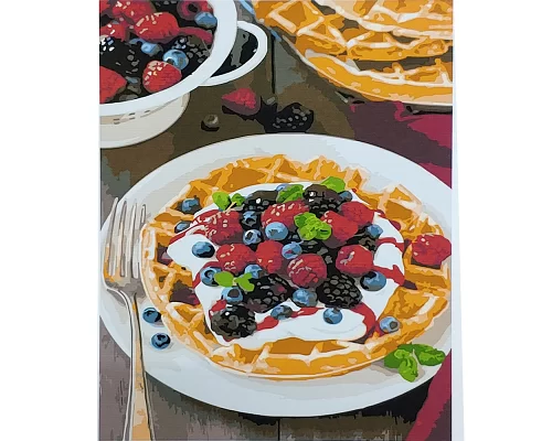 Картина за номерами Вафлі з ягодами розміром 40х50 см Strateg (SY6866)