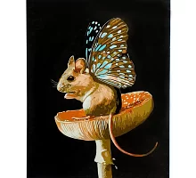 Картина за номерами Мишеня на грибочку з лаком та рівнем розміром 40х50 см Strateg (SY6873)