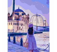Картина за номерами  Дівчинка з парасолькою розміром 40х50 см Strateg (SY6293)