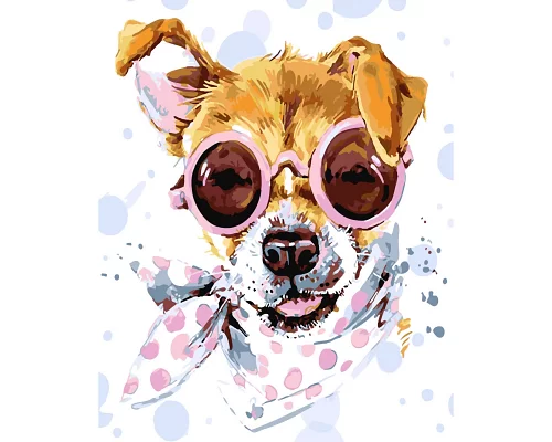 Картина за номерами  Собака в окулярах розміром 30х40 см Strateg (SS-6423)
