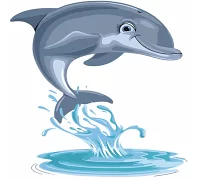 Картина за номерами ПРЕМІУМ Дельфін з лаком та рівнем розміром 30х30 см Strateg (ES055)