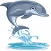 Картина за номерами ПРЕМІУМ Дельфін з лаком та рівнем розміром 30х30 см Strateg (ES055)