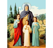 Картина за номерами Ікона Віра Надія Любов та їх мати Софія розміром 40х50 см Strateg (SY6712)