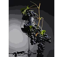 Картина за номерами ПРЕМІУМ Келих винограду з лаком та рівнем розміром 40х50 см Strateg (SY6753)