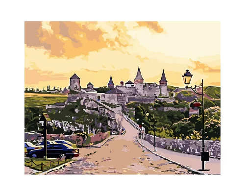 Картина за номерами  Каменець-Подільський замок при заході сонця розміром 30х40 см Strateg (SS-6585)