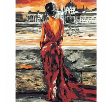 Картина за номерами Жінка у червоному розміром 40х50 см Strateg (GS006)