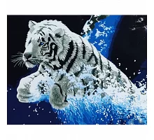 Картина за номерами ПРЕМІУМ Білий тигр розміром 40х50 см Strateg (GS045)