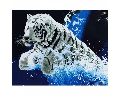 Картина за номерами Білий тигр розміром 40х50 см Strateg (GS045)